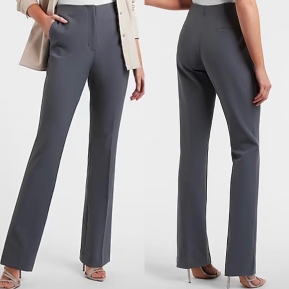 Express Pants - NWT Express Supersoft Twill High Rise Bootcut Dress Pants in Grey